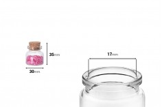 Μπομπονιέρα μπουκαλάκι μικρό 10 ml με φελλό για γάμο και βάπτιση 30x35 mm - 12 τμχ