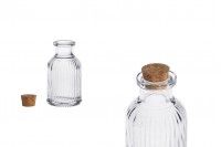 50 ml glass bottle with streaks and cork