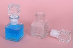 60ml mini facetted glass bottle with glass stopper in size 106x44 