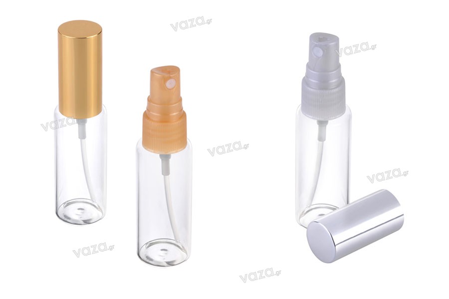 Μπουκαλάκι αρωμάτων γυάλινο 30 ml με πλαστικό σπρέι και αλουμινένιο καπάκι - (ελάχιστη παραγγελία 1 κιβώτιο)
