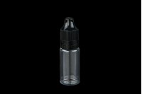 Plastic bottle 10 ml with black plastic CRC cap and plastic dropper for electronic cigarette-50 pcs