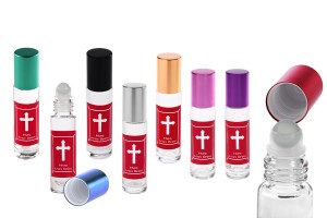 Roll on Flasche aus Glas 10ml mit Glaskugel '' Parfümöl Berg Athos'' in verschiedenen Farben-2