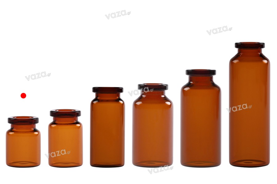 Bottiglietta di vetro da 3 ml, color ambra, per medicine e omeopatici - 12 pezzi.