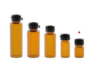Braunglasflasche 3 ml mit schwarzem Sicherheitsverschluss (Druckverschluss) für Medizin-εικόνα_σύνθεση