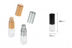 Μπουκαλάκια 3 ml με σπρέι για αρώματα γυάλινο με καπάκι αλουμινίου