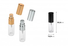 Bottigliette da 5 ml con spray per profumi in vetro con tappo in alluminio.