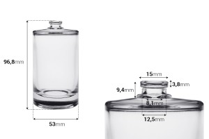 Zylindrische Glasparfümflasche 100 ml mit Sicherheitsverschluss ''crimp'' 15 mm-2