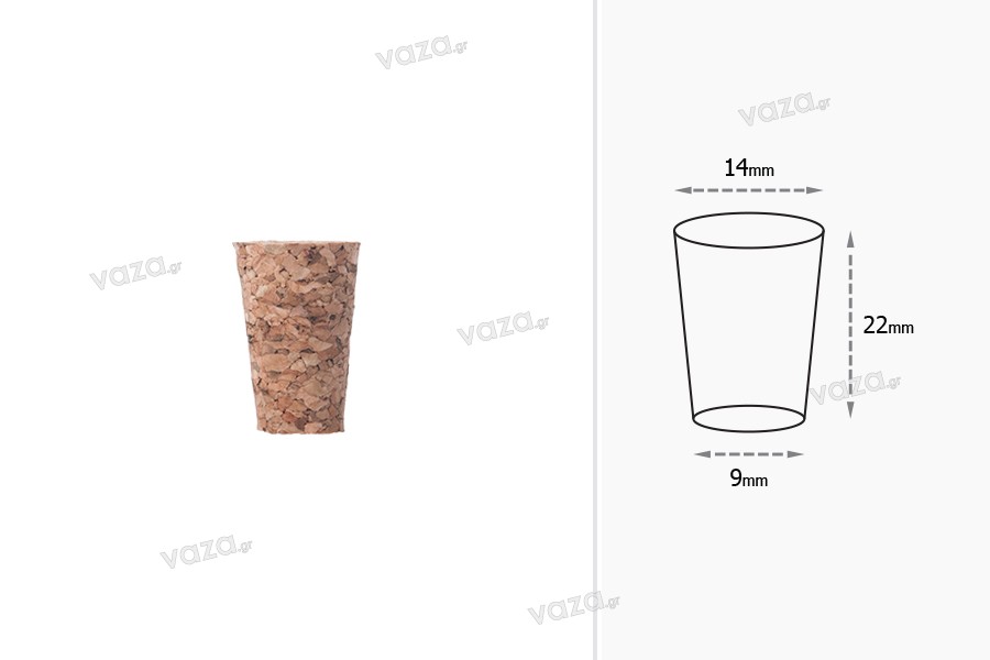 Cone natural cork with dimensions 22x14/9-12 mm (PP 18)