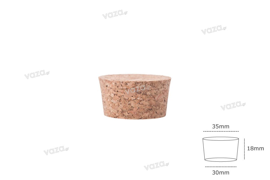 Bouchon en liège conique naturel aux dimensions 30 x 55/50 mm