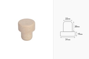 Synthetischer Korken aus Silikon F22-εικόνα_διαστάσεις