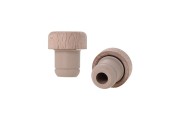 Synthetic silicone cork with flow and detachable wooden head - F 18.5 mm
