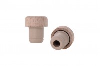 Synthetic silicone cork with flow and detachable wooden head - Ф 19 mm