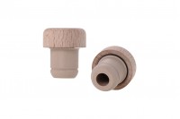 Synthetic silicone cork with flow and detachable wooden head - Ф 19.5 mm