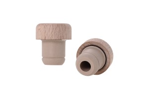 Liège en silicone synthétique avec débit et tête en bois détachable - F 19 mm-1