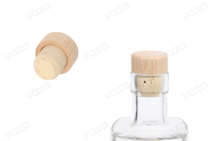 Φυσικός φελλός Φ 23,5 με ξύλινη κεφαλή Φυσικός φελλός Φ 23,5 με ξύλινη κεφαλή-εικόνα_διαστάσεις
