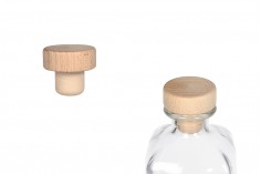 Synthetic silicone cork with wooden head - Ф 22 mm