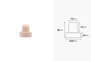 Synthetischer Korken aus Silikon F15-εικόνα_διαστάσεις
