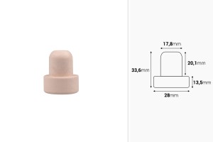 Κεφαλοφόρος συνθετικός φελλός σιλικόνης Φ 18-εικόνα_διαστάσεις