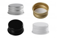 Aluminum pre-threaded screw cap 24x15 in different colors with liner