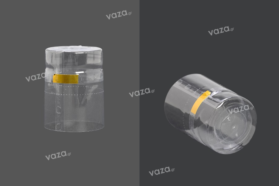 Καψύλιο 32,5x45 mm θερμοσυρρικνούμενο με εγκοπές για μπουκάλι με λαιμό μέχρι 32 mm Καψύλιο 32,5x45 mm θερμοσυρρικνούμενο με εγκοπές για μπουκάλι με λαιμό μέχρι 32 mm