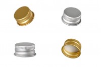 Aluminum lid with inner gasket in gold or silver color