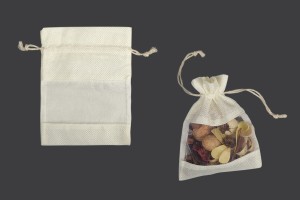 Sac 130x170 mm couleur sucre avec fenêtre (tulle) - 12 pcs-εικόνα_προϊοντική