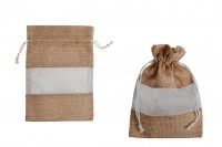 Brown pouch with window (Tulle) in white 130x180 mm-12 PCs