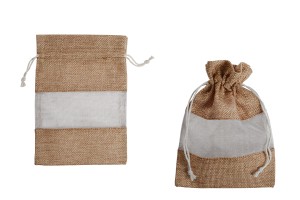 Pochette marron avec fenêtre (tulle) en couleur blanche 130 x 180 mm - 12 pcs-1