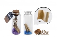 Wish glass bottle with cork stopper - available in a box with 12 pcs