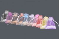 Pochettes organza transparentes pour dragées 70x90 mm variété de couleurs – lot de 100 pièces