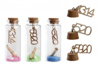 Wish glass bottle with cork stopper - available in a box with 12 pcs