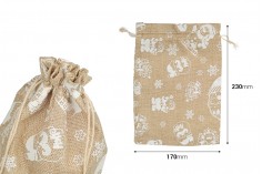 Christmas fabric pouch 170x230 mm fabric in different designs - 50 pcs