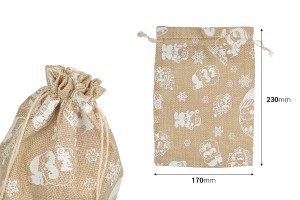 Christmas fabric pouch 170x230 mm fabric in different designs - 50 pcs-εικόνα_διαστάσεις