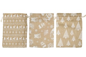 Christmas fabric pouch 170x230 mm fabric in different designs - 50 pcs-εικόνα_σύνθεση