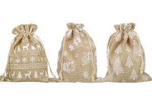 Christmas fabric pouch 170x230 mm fabric in different designs - 50 pcs-εικόνα_προϊοντική