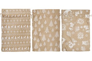 Christmas fabric pouch 200x300 mm fabric in different designs - 25 pcs-6