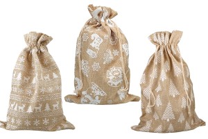 Christmas fabric pouch 200x300 mm fabric in different designs - 25 pcs-1