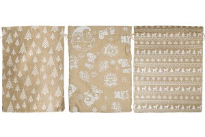 Χριστουγεννιάτικο πουγκάκι υφασμάτινο 270x370 mm σε διάφορα σχέδια - 25 τμχ-εικόνα_σύνθεση