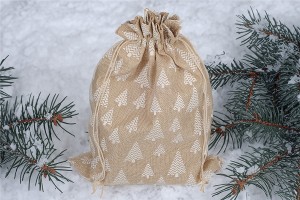 Χριστουγεννιάτικο πουγκάκι υφασμάτινο 270x370 mm σε διάφορα σχέδια - 25 τμχ-εικόνα_σύνθεση