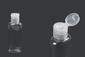 60 ml ovale PET-Flasche mit Flip-Top-Verschluss für Handantiseptikum-bildabmessungen