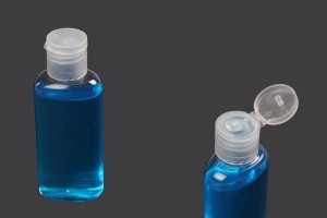 60 ml ovale PET-Flasche mit Flip-Top-Verschluss für Handantiseptikum-produktbild