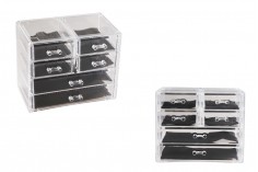 240x135x200mm Acryl Organizer Case mit 6 Schubladen für Schmuck und Kosmetik