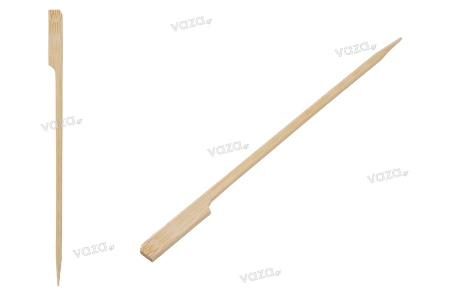 Brochettes de 180 mm en bambou avec poignée pour restauration et apéritifs - 200 pcs