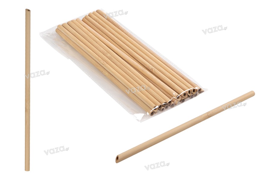 Cannucce ecologiche bamboo in legno 240x8 mm – 20 pz
