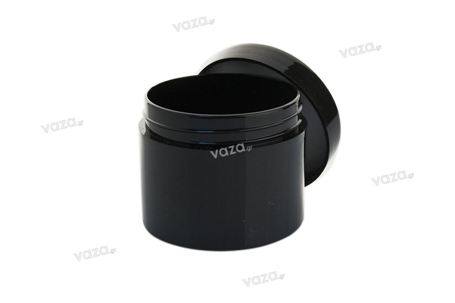 70 ml black acrylic cream jar with seal liner, available in a package with 12 pieces