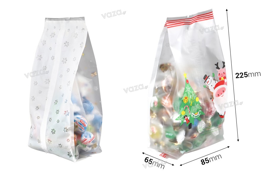 Christmas (heat sealable) plastic bags 85x65x225 mm - 50 pcs