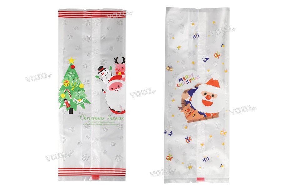 Christmas (heat sealable) plastic bags 85x65x225 mm - 50 pcs