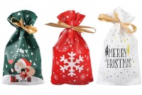 Christmas (heat sealable) plastic bags 150x60x230 mm - 50 pcs