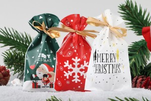 Christmas plastic bags 150x60x230 mm with ribbon - 50 pcs-6
