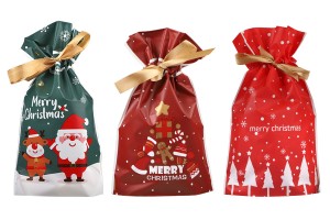 Christmas plastic bags 150x60x230 mm with ribbon - 50 pcs-5